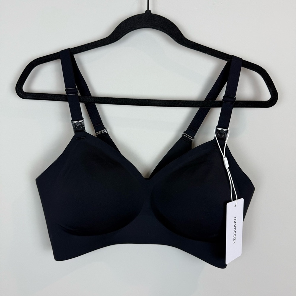 NWT Momcozy CoolFit Wireless Nursing Bra Black Sz 2XL